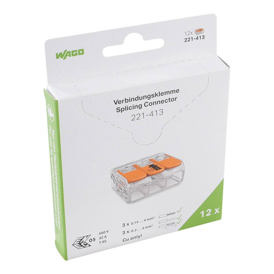 Wago Verbindingsklem 221-413 Compact 3x4mm2-771286