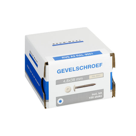 Bouwmaat HPL Schroef RVS Crème 4,8mm T20 100st-784611