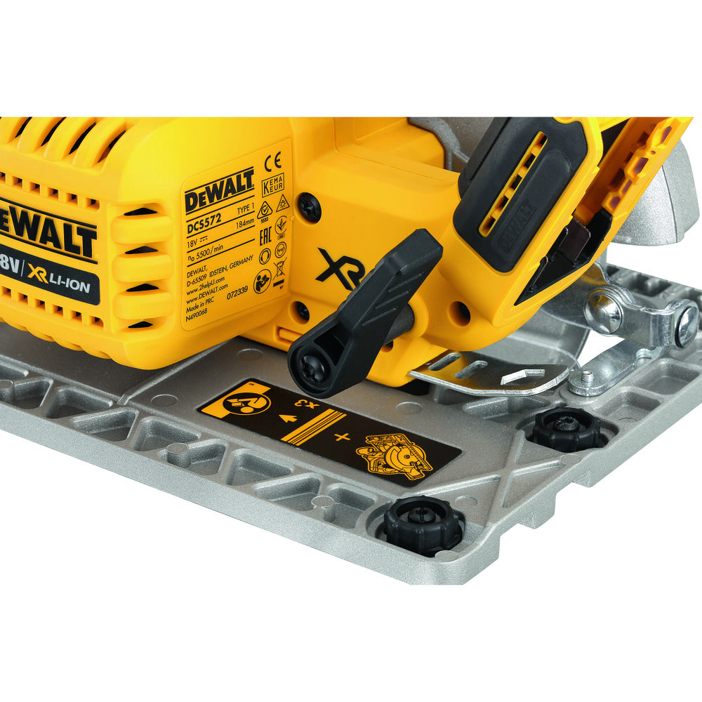 DeWALT XR Brushless Cirkelzaag DCS572NT-XJ 18V 184mm-802339