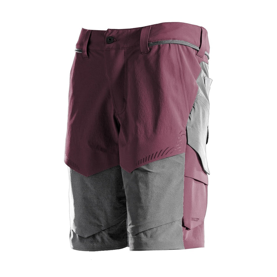 Mascot Korte Werkbroek Customized Ultimate Stretch Bordeaux/Steengrijs-803411