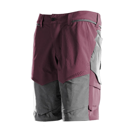 Mascot Korte Werkbroek Customized Ultimate Stretch Bordeaux/Steengrijs-803415