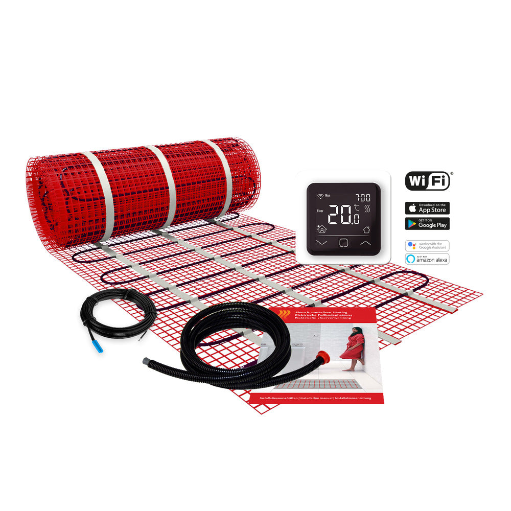 Vloerverwarmingsset Elektrisch Incl WiFi Thermostaat 300W 2m²-809503