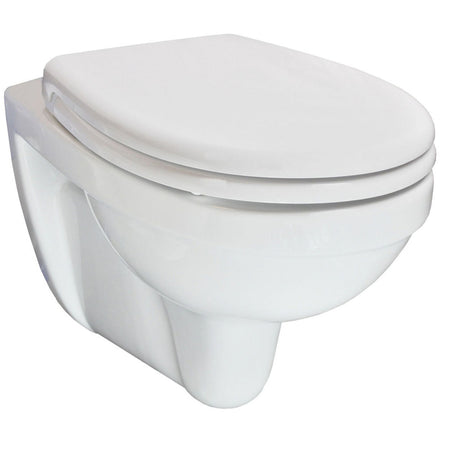 Trevi Wandcloset Verkort Diepspoel Glanzend Wit met Toiletzitting 49cm-809531