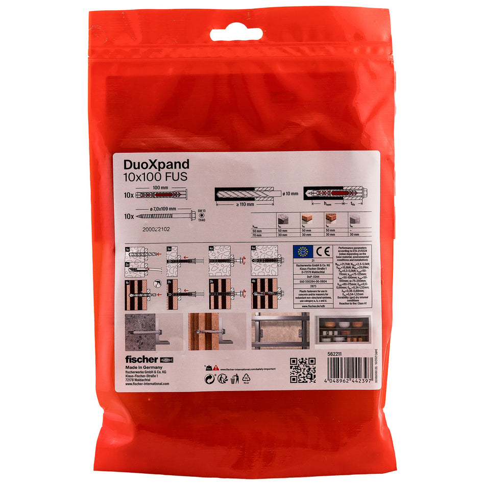 fischer Constructieplug DuoXpand Verzinkt 10mm FUS 10st-816395