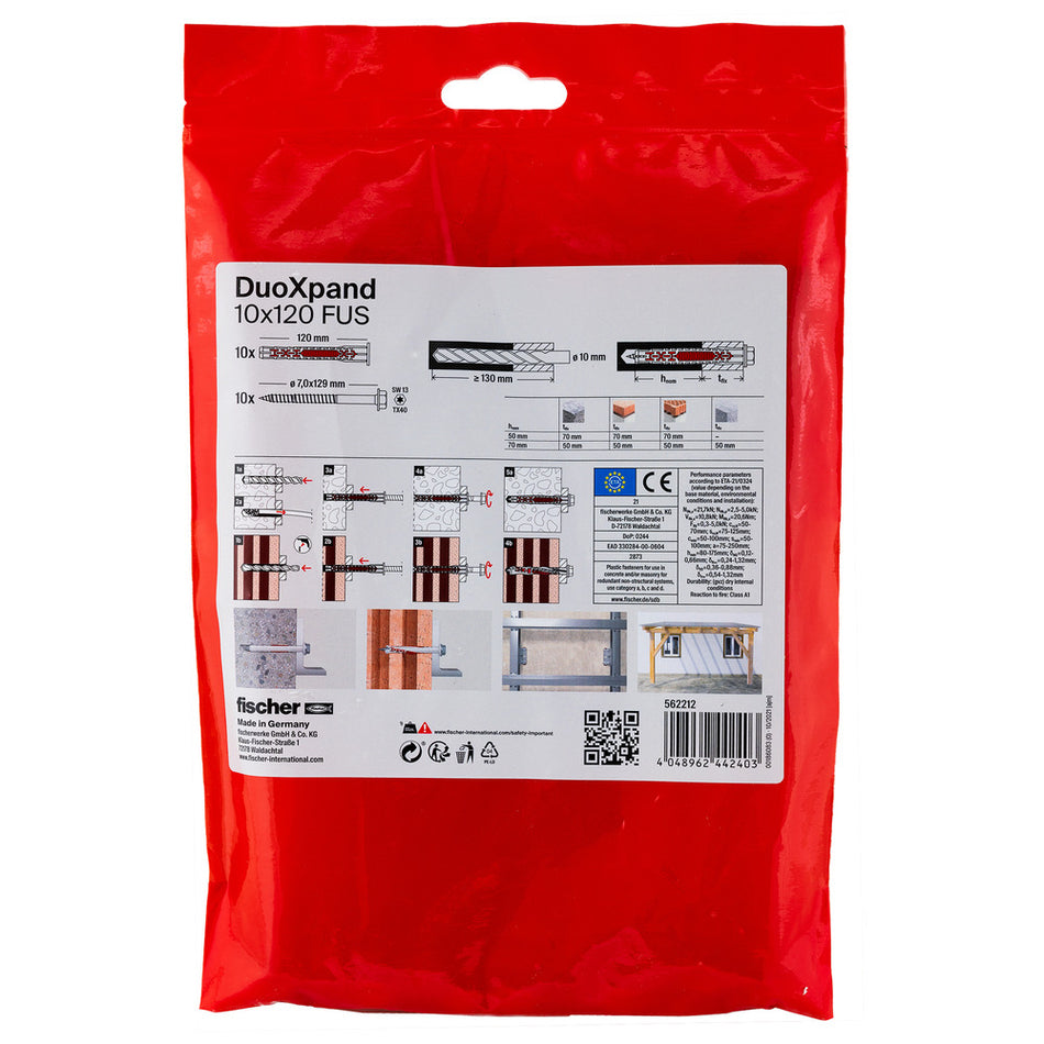 fischer Constructieplug DuoXpand Verzinkt 10mm FUS 10st-816396
