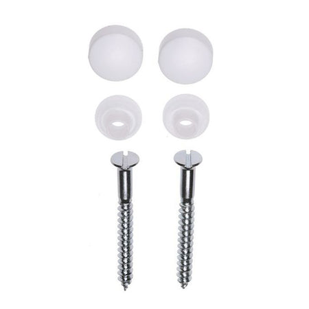 Riko Montageset Closet en Fontein Verzinkt Inclusief Afdekdoppen Wit 6x60mm-822858