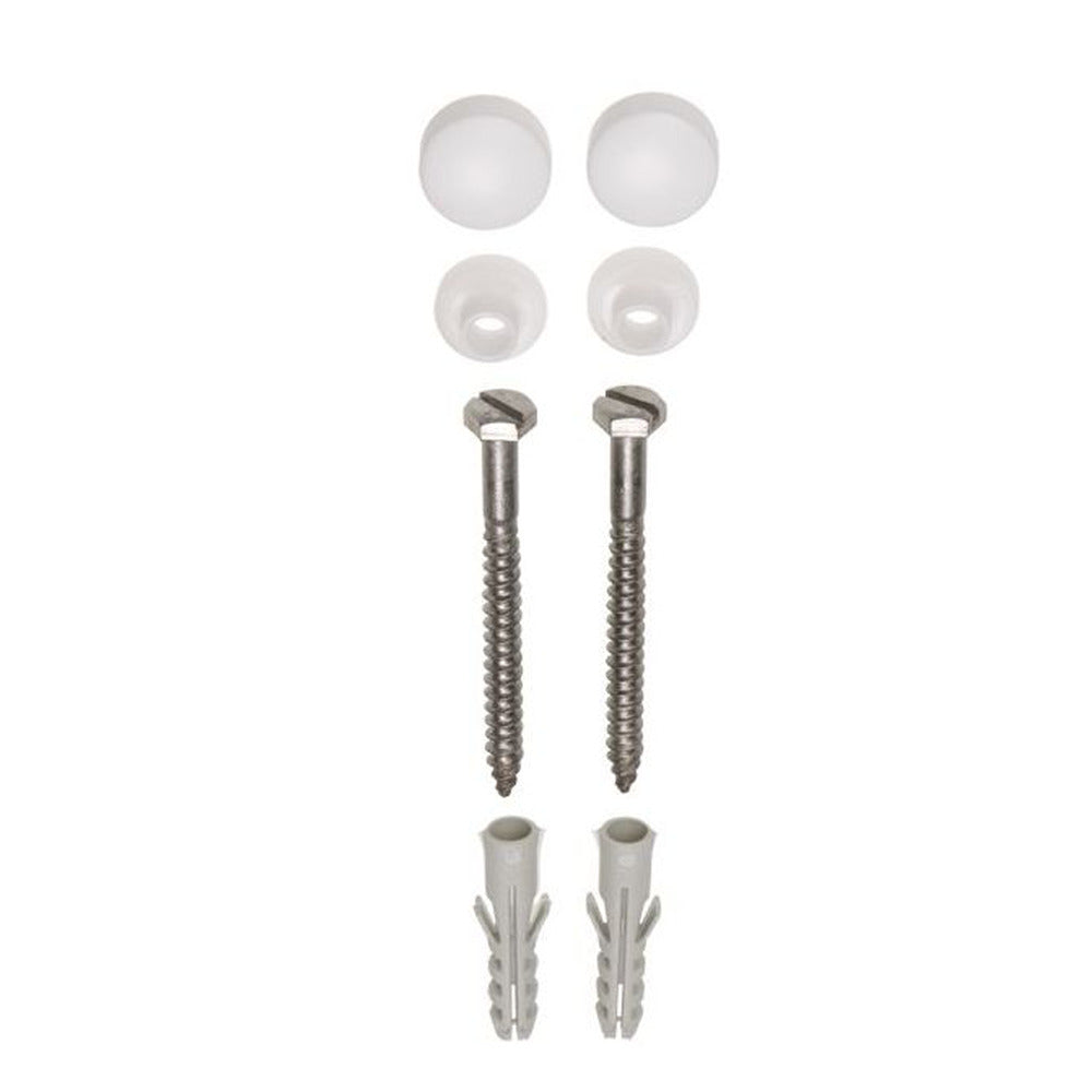 Riko Potschroevenset met Plug RVS Inclusief Afdekdoppen Wit 6x70mm-822860