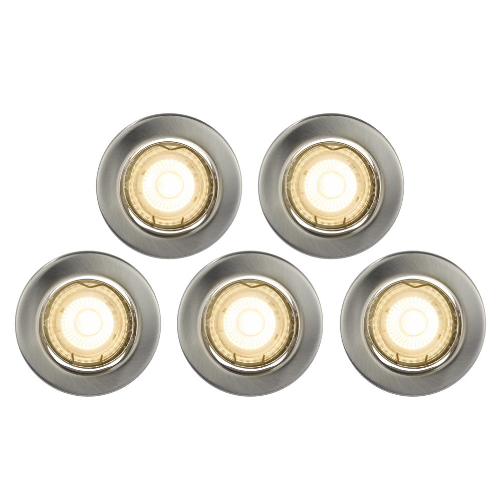 Nordlux Inbouwspot Canis Geborsteld Nikkel Rond 4,7W Kantelbaar IP20 5st-823785