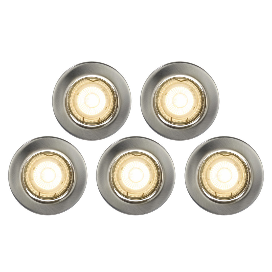 Nordlux Inbouwspot Canis Geborsteld Nikkel Rond 4,7W Kantelbaar IP20 5st-823785