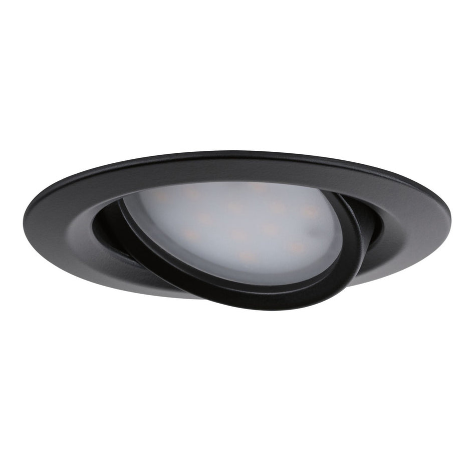 Paulmann Inbouwspot Nova Plus Mat Zwart Rond 6W Dim Kantelbaar IP65 3st-824744
