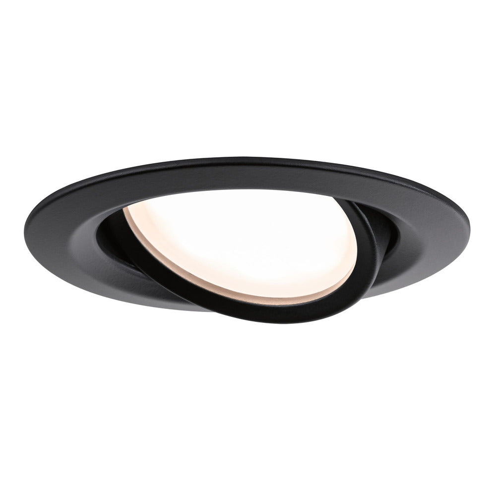 Paulmann Inbouwspot Nova Plus Mat Zwart Rond 6W Dim Kantelbaar IP65 3st-824744