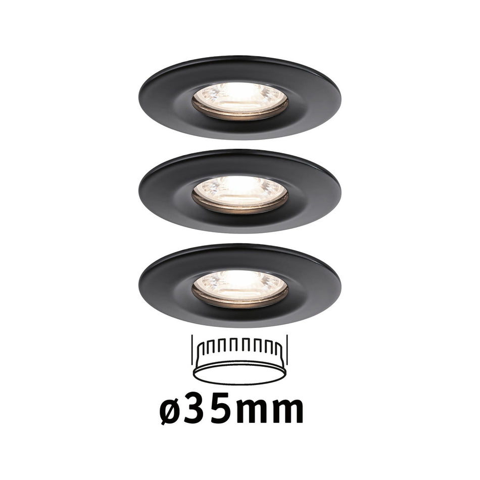 Paulmann Inbouwspot Nova Mini Mat Zwart Rond 4W IP44 3st-824746