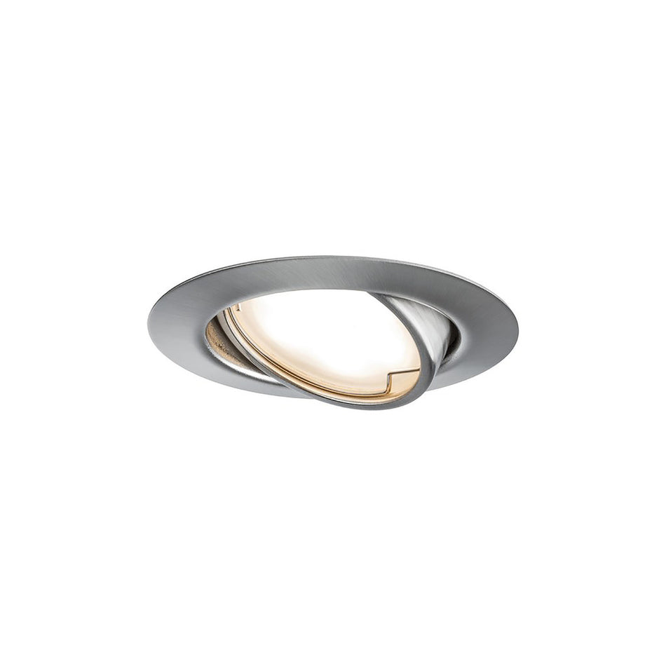 Paulmann Inbouwspot Base Geborsteld Staal Rond 5W Kantelbaar 3st-824751