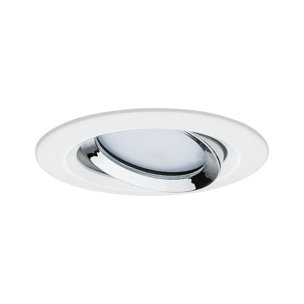 Paulmann Inbouwspot Nova Plus Mat Wit Chroom Rond 6W Dimbaar Kantelbaar IP65-824757