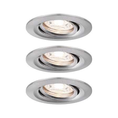 Paulmann Inbouwspot Nova Mini Geborsteld Aluminium Rond 4W Kantelbaar 3st-824762