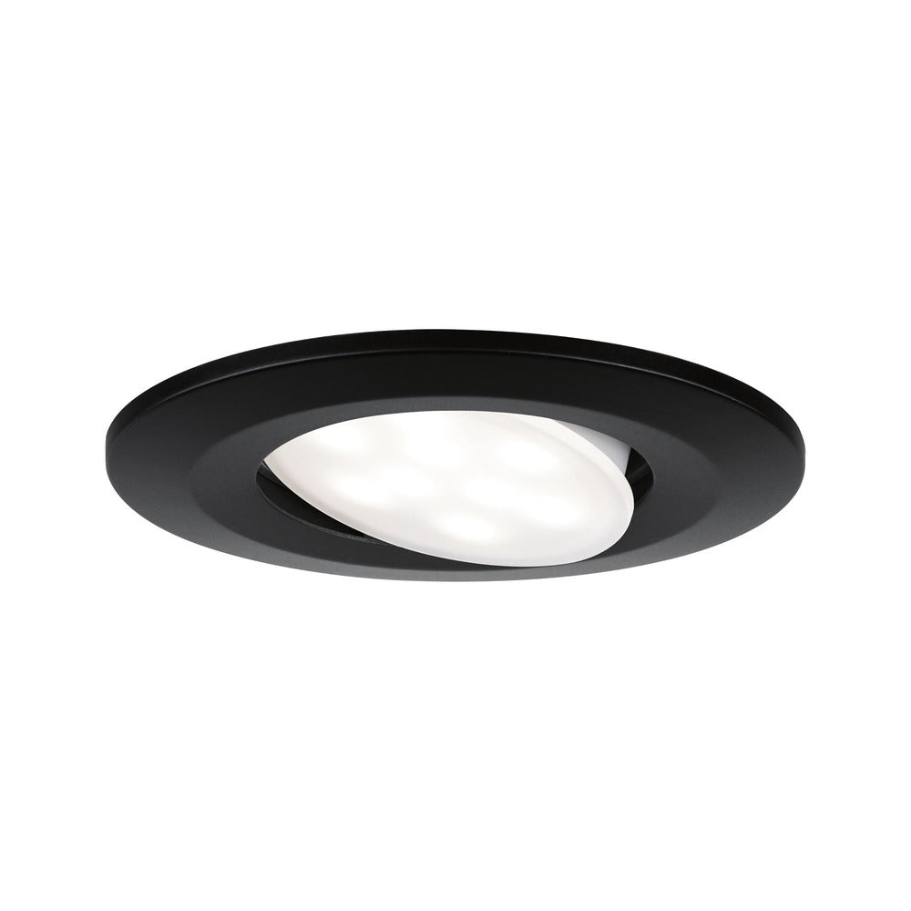 Paulmann Inbouwspot Calla Mat Zwart Rond 6W Kantelbaar IP65 3st-824774
