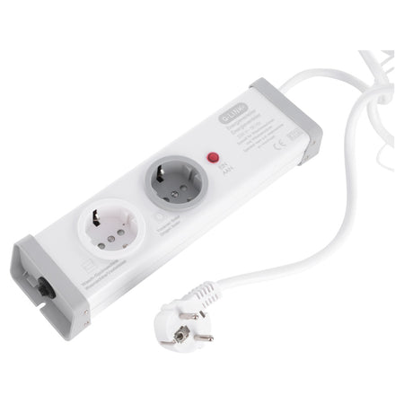Q-Link Stekkerdoos 2-Voudig Wit/Grijs 2760W Randaarde 3x1,5mm2 1,5m-824831