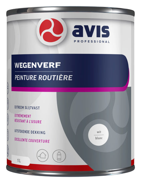 Avis Wegenverf Wit 1L-827331