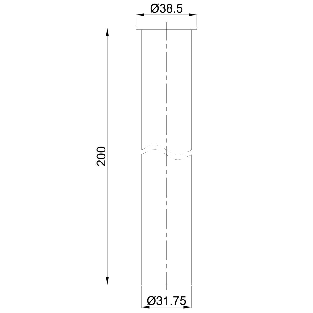 Sifon Verlengbuis met Kraag Chroom 3,2x20cm-828144