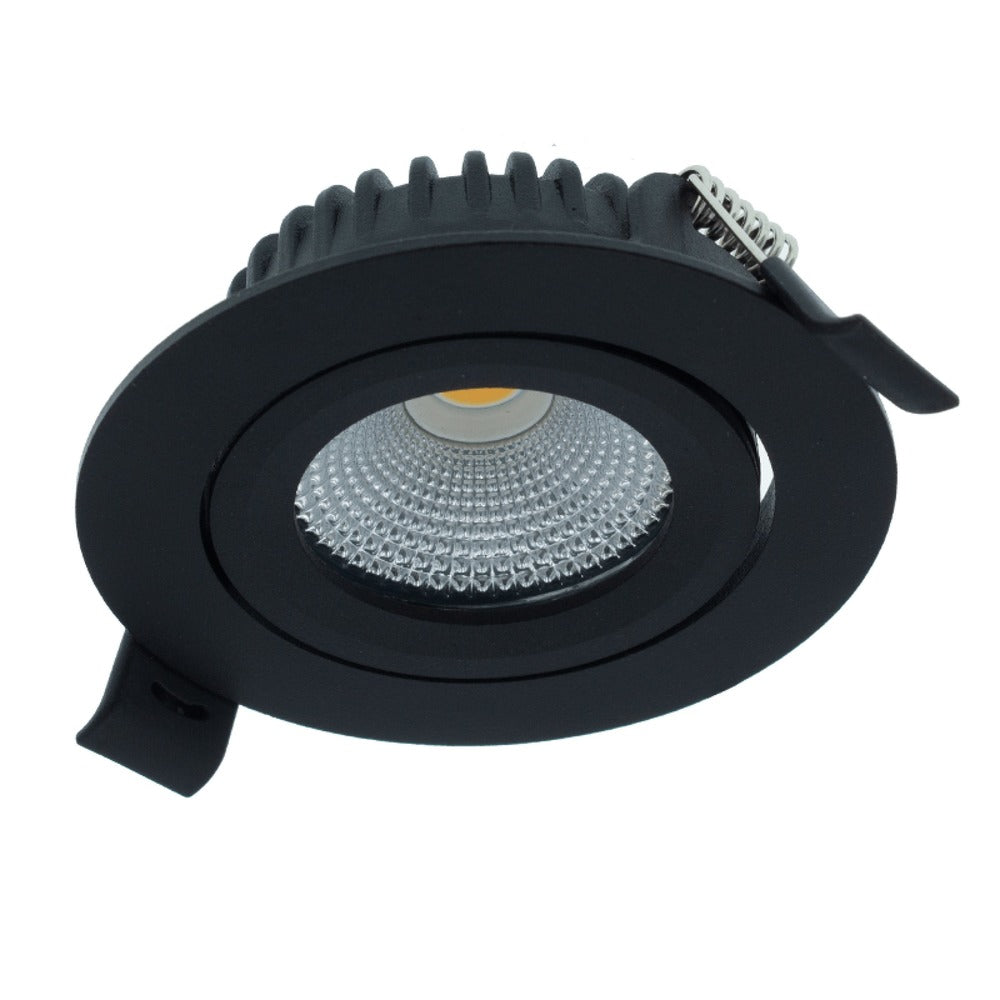 MBL Lighting Inbouwspot Luna 2700 Zwart Rond 5W Kantelbaar IP44-829828
