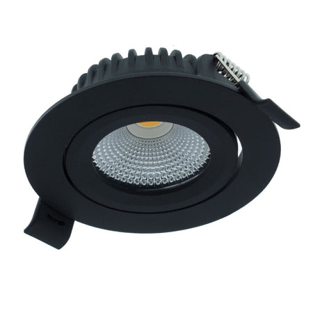 MBL Lighting Inbouwspot Luna 2700 Zwart Rond 5W Kantelbaar IP44-829828
