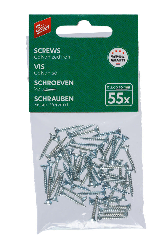Ellen Zakje Schroeven Verzinkt 16x2,6mm 55stuks-846215