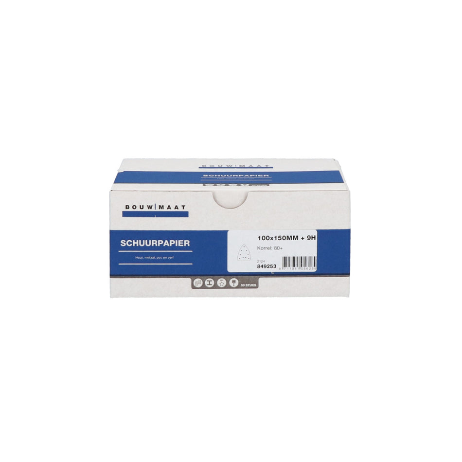 Bouwmaat Schuurdelta 9 Gaten Klittenband 100x150mm-849253