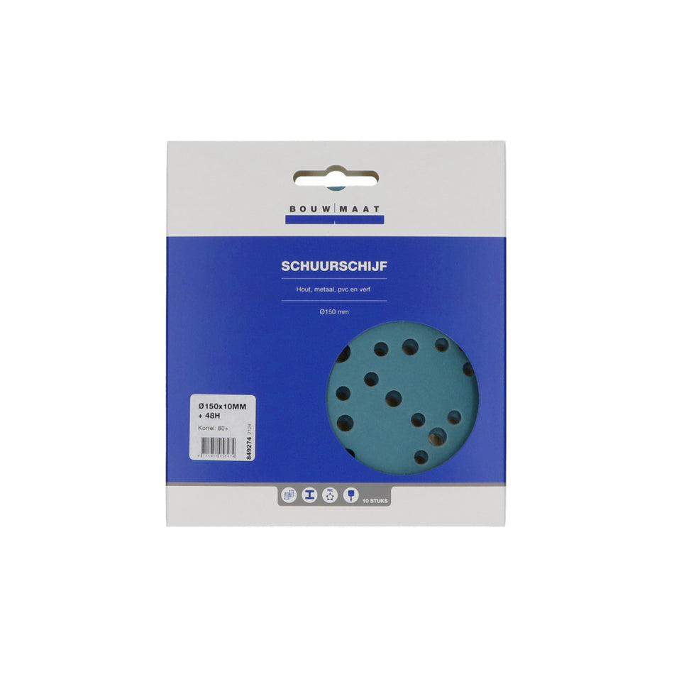 Bouwmaat Schuurschijf 49 Gaten Klittenband Ø150mm-849274