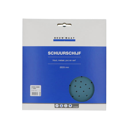 Bouwmaat Schuurschijf 128 Gaten Klittenband Ø225mm-849288