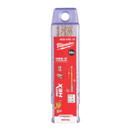 Milwaukee Shockwave Red Hex Metaalboren-856090