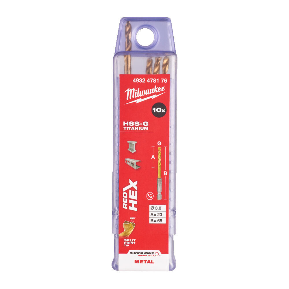 Milwaukee Shockwave Red Hex Metaalboren-856091