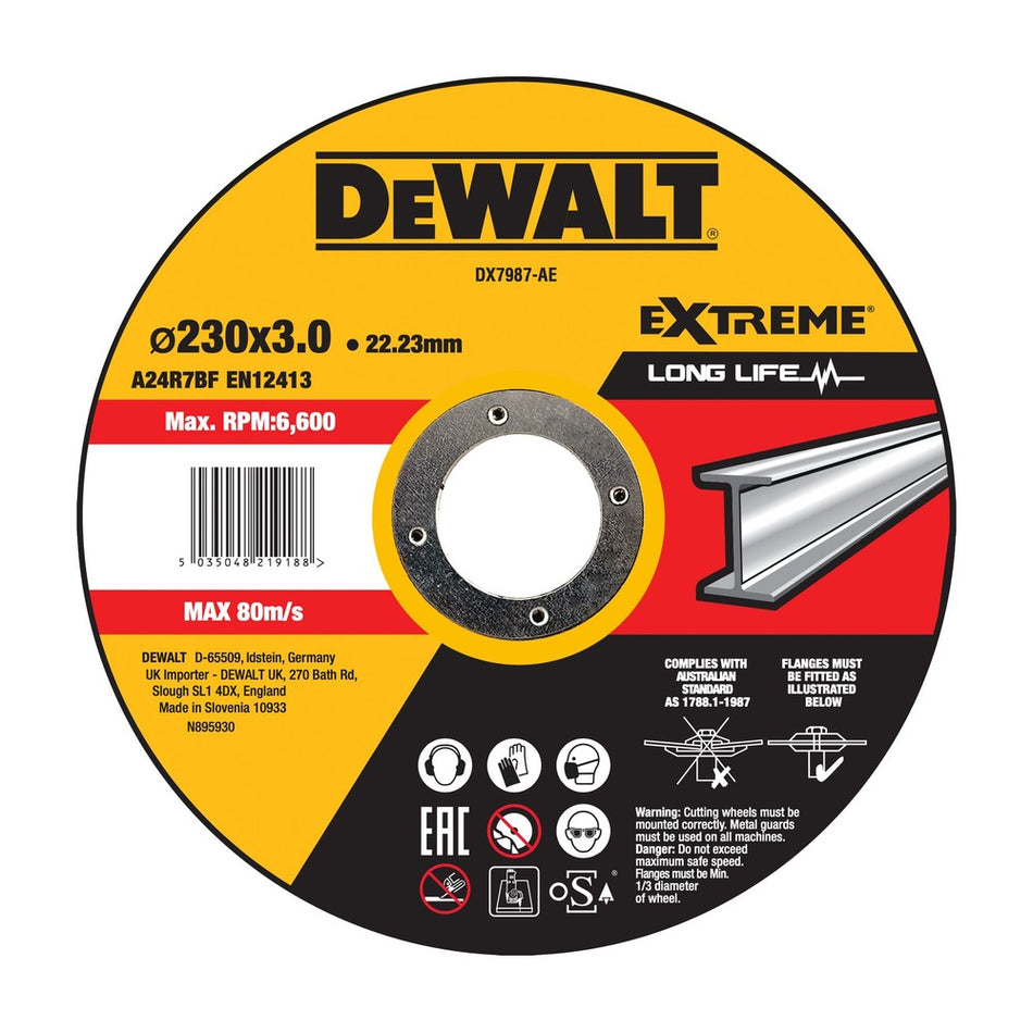 DeWALT Extreme 2X Doorslijpschijf Metaal 230x2,8x22,2mm-856420
