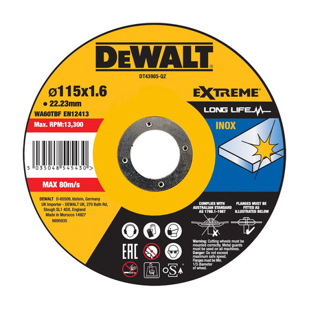 DeWALT Extreme 2X Doorslijpschijf Metaal 11 x1,6x22,2mm-856421