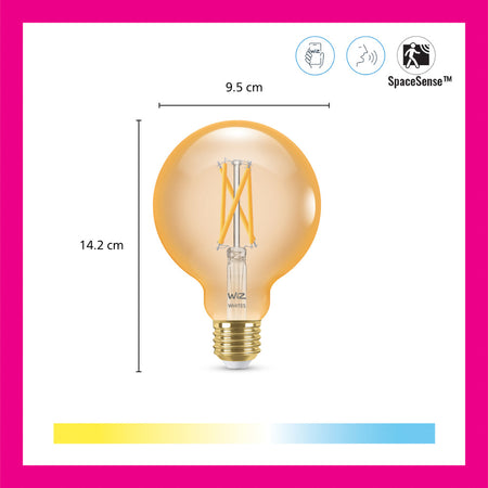 WiZ Slimme LED-Lamp E27 50W Globe Filament Warm Tot Koelwit Licht Goud-864099