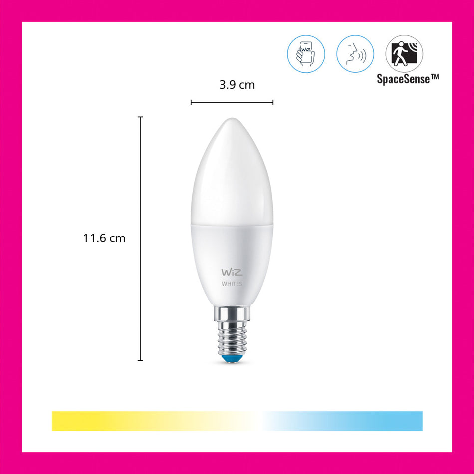 WiZ Slimme LED-Lamp E14 40W Kaarslamp Wit Licht Mat-864101