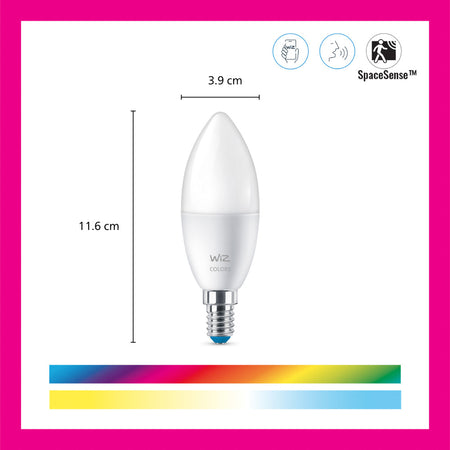 WiZ Slimme LED-Lamp E14 40W Kaarslamp Gekleurd Licht Mat-864102