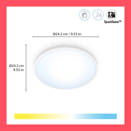 WiZ Superslim LED-Plafondlamp 14W Warm tot Koelwit Licht Wit-864115