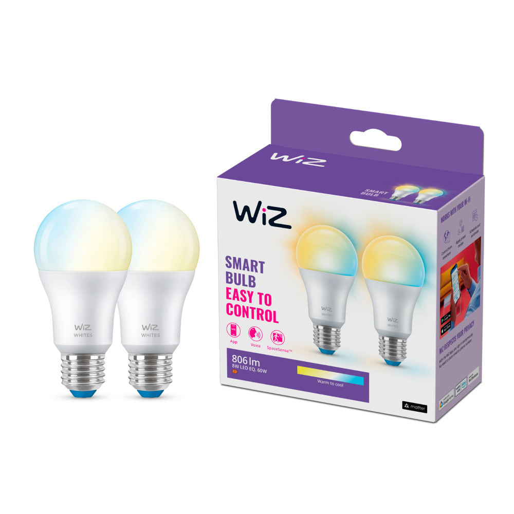 WiZ Slimme LED-Lamp E27 60W Filament A60 Warm tot Koelwit Licht Transparant 2st-864118