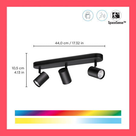 WiZ Slimme LED-Opbouwspot Draaibaar 5W Gekleurd en Wit Licht Imageo Zwart 3st-864130