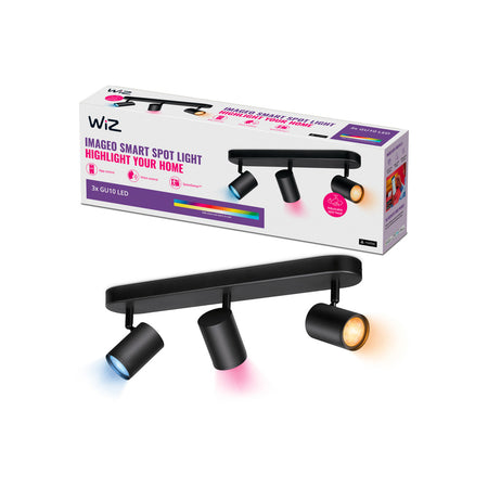 WiZ Slimme LED-Opbouwspot Draaibaar 5W Gekleurd en Wit Licht Imageo Zwart 3st-864130