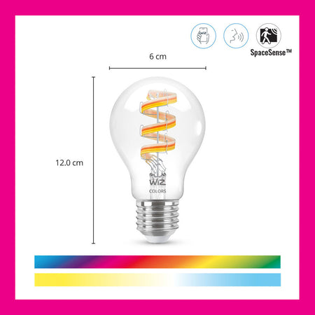 WiZ Slimme LED-Lamp E27 40W Filament A60 Gekleurd en Wit Licht Transparant-864136