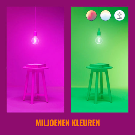WiZ Slimme LED-Lamp E27 40W Globe Filament G95 Gekleurd en Wit Licht Transparant-864137