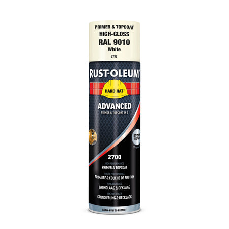 Rust-Oleum Hard Hat Advanced Hoogglans RAL9010 Zuiverwit 500ml-864702