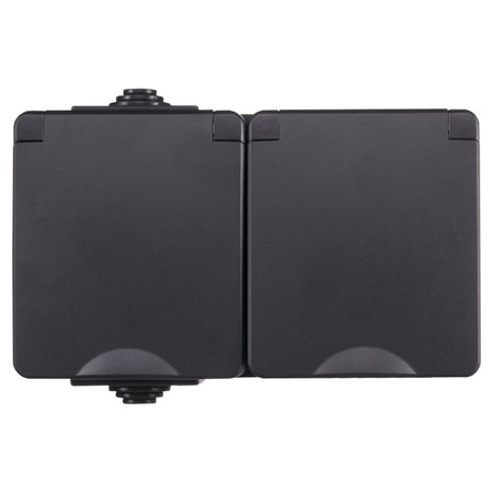 ION INDUSTRIES Spatwaterdicht Opbouw Contactdoos 2V RA IP54 Zwart-866029