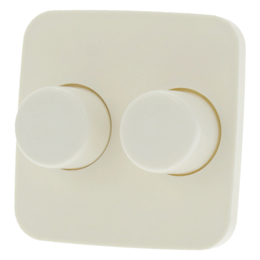 Centraalplaat Inbouw Knop Duo Dimmer t.b.v Busch-Jaeger Reflex Polarwit-866120