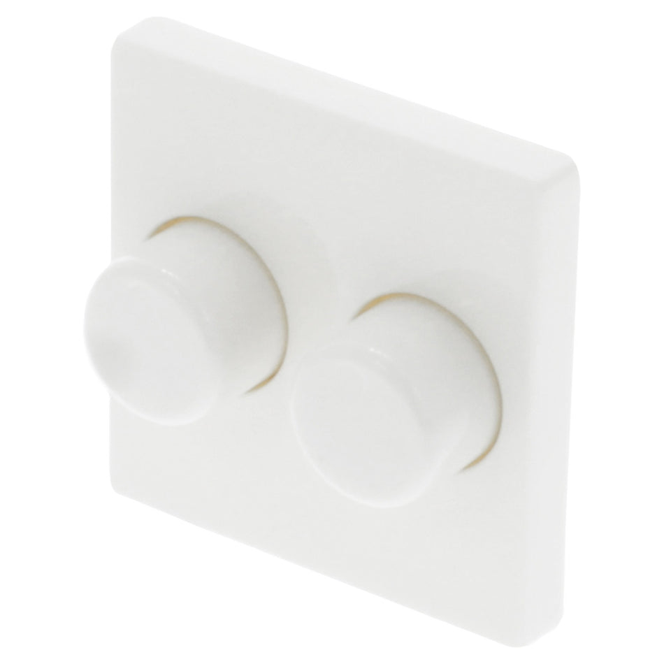 Centraalplaat Inbouw Knop Duo Dimmer t.b.v Peha Standaard Polarwit-866129