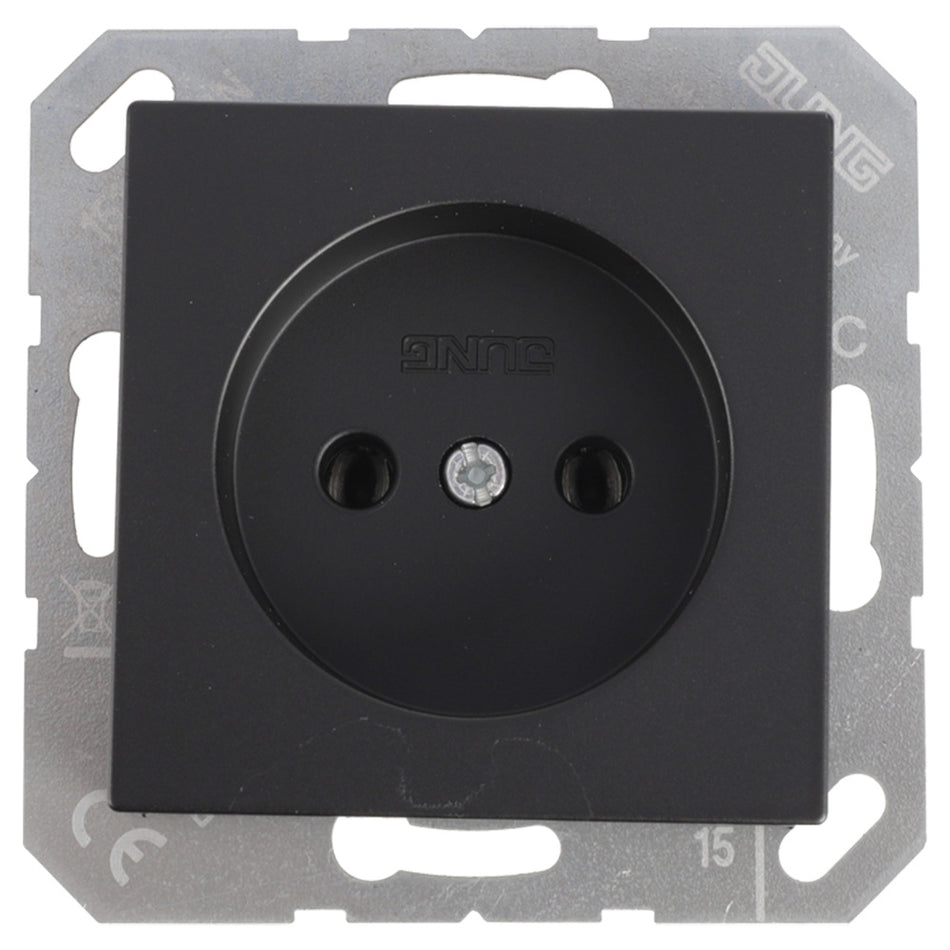 Jung A550 Inbouw Contactdoos 1-Voudig Mat Zwart-866243