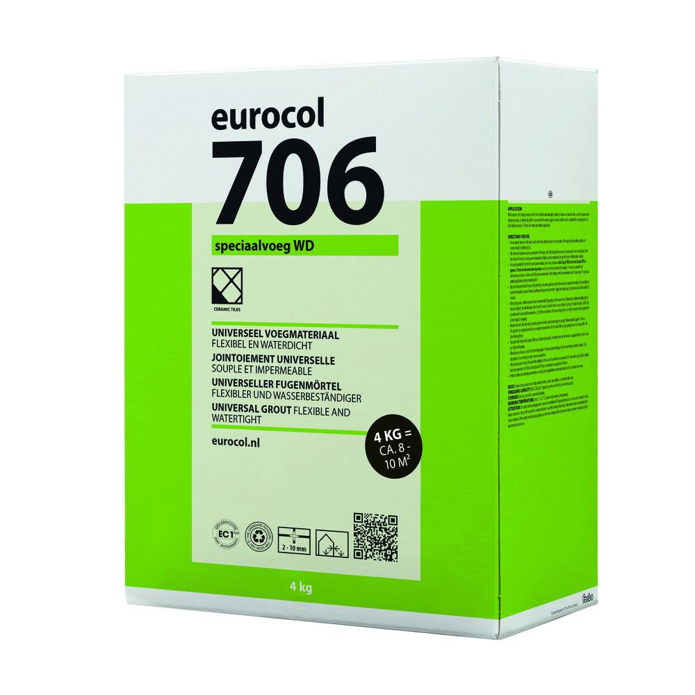 Eurocol 706 Speciaalvoeg WD Voegmortel Zilvergrijs Waterdicht 4kg-866350