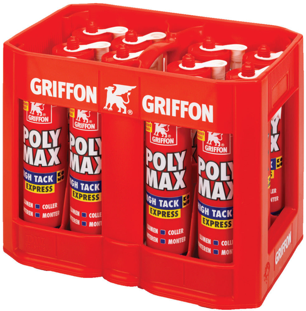 Griffon Montagelijm Poly Max High Tack Express Wit 12st. + Rolbandmaat-866635
