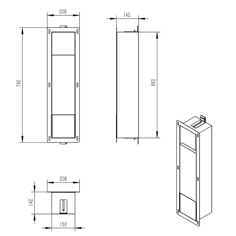 Dive Reserverolhouder Inbouw Mat Zwart-867558